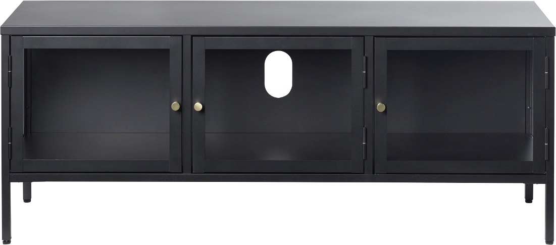 TV-bord Nordique Design Carmel | TV-møbel i sort metal og hærdet glas H52Ã40Ã132 cm