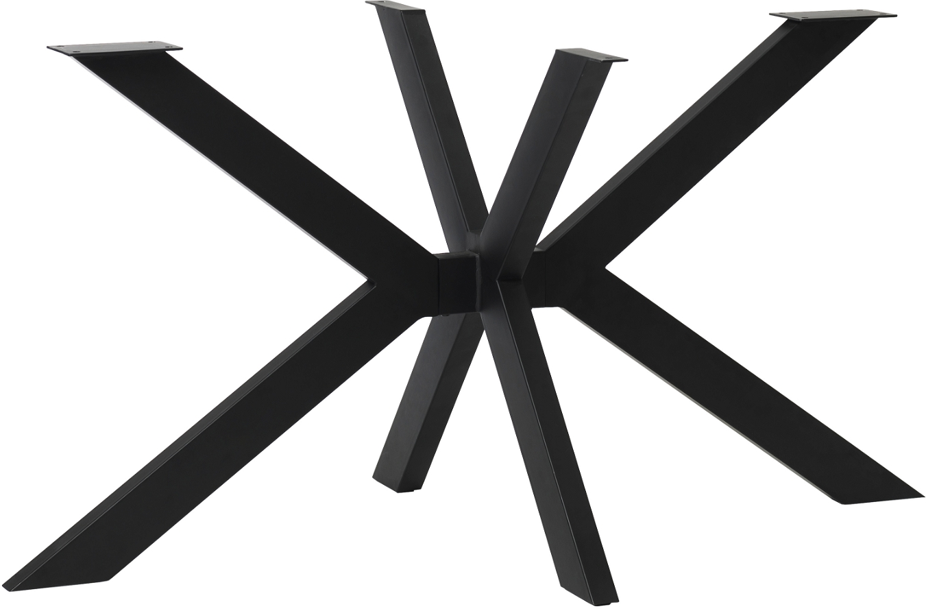 Bordben til plankebord Nordique Design Reno i sort metal stjerneformet base H71,7ÃB149 cm