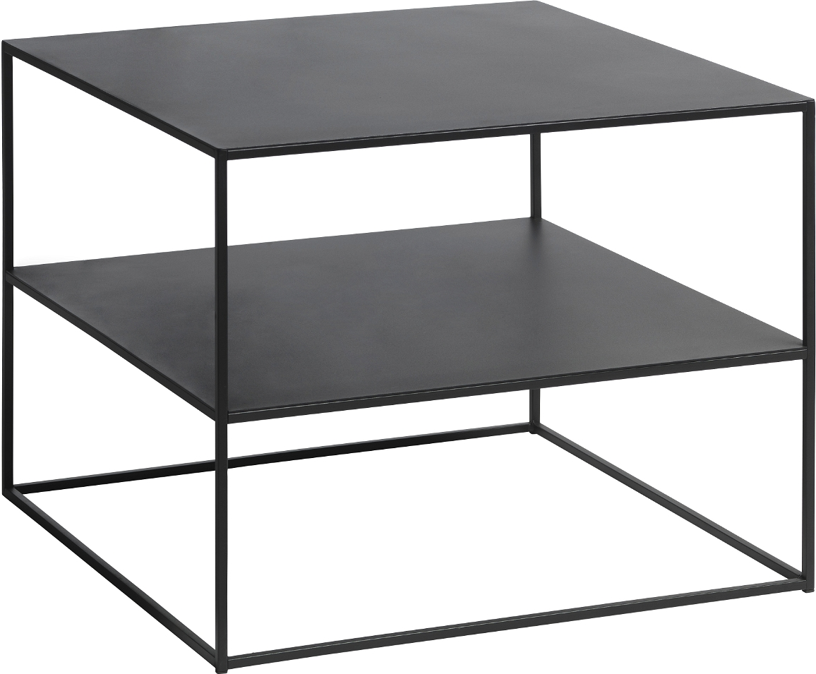 Sofabord Nordique Design Pebble i sort metal  -  65x65x50 cm