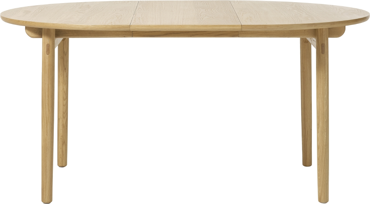 Rundt spisebord Ø120 cm med 45 cm udtræk Nordique Design Carno  -  massivt egetræ, egefiner bordplade