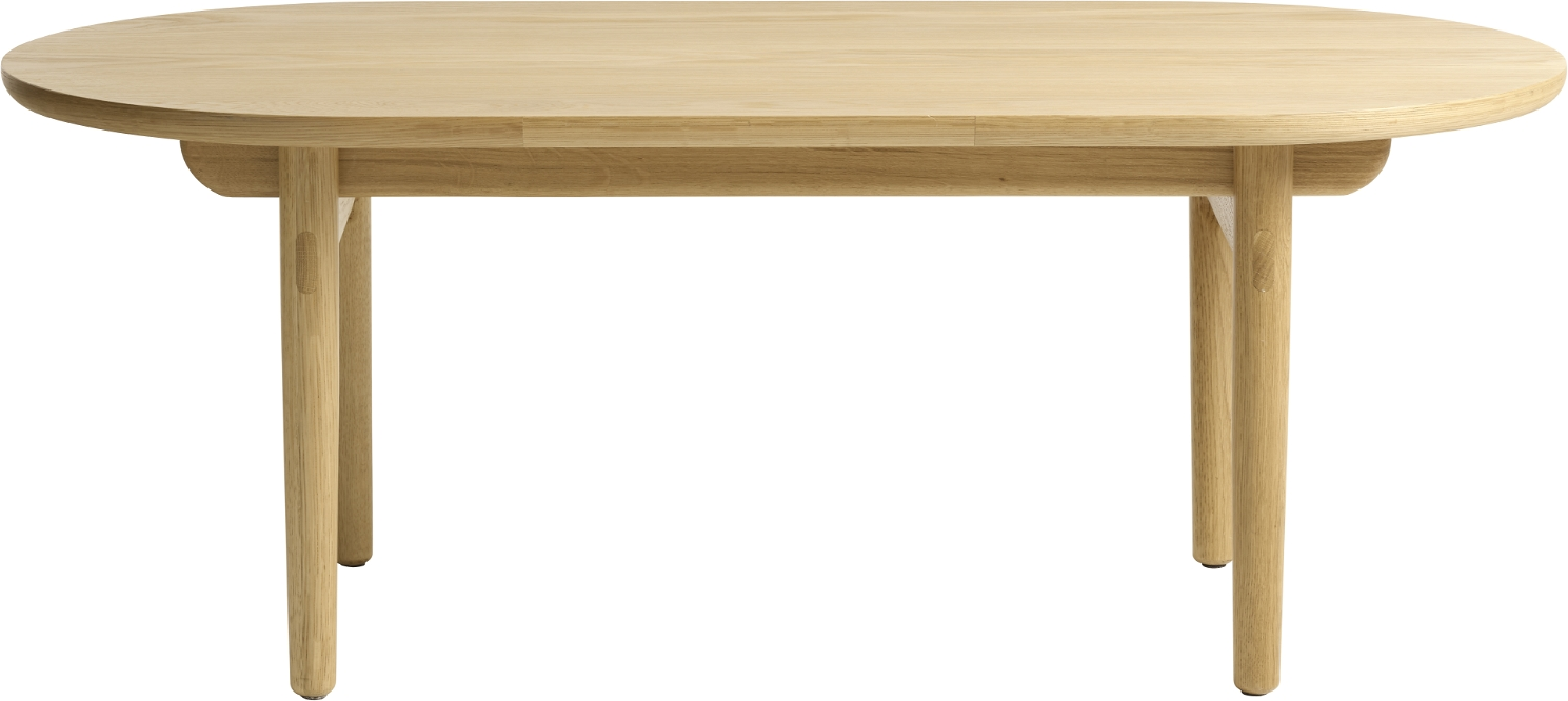 Sofabord/loungebord Nordique Design Carno i natur egetræ, oval 130x70x45 cm