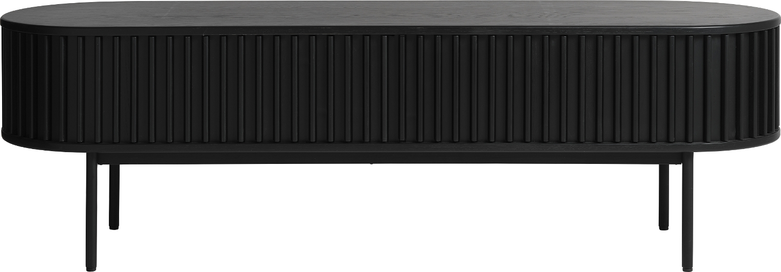 TV-bord Nordique Design Siena  -  sort egetræ tv-møbel med skuffe & hylde 160x48 cm