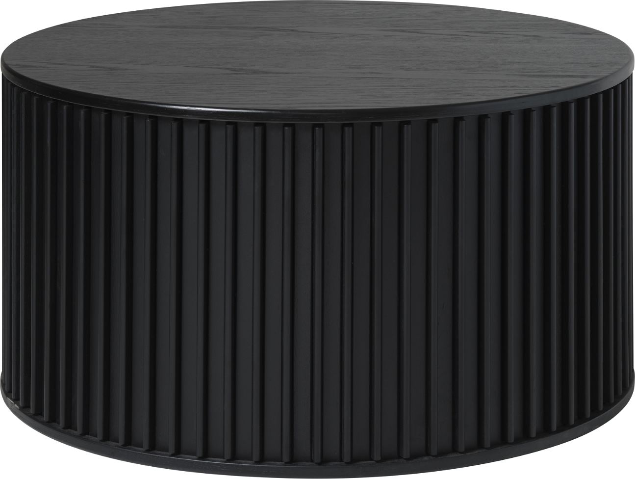 Sofabord Nordique Design Siena rundt Ø85Ã45 cm sortmalet egetræ & mdf  -  nordisk minimalistisk kaffebord