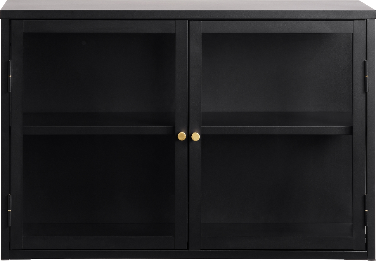 Vitrineskab Nordique Design Carmel, Sort koldvalset stål & hærdet glas H60ÃB90 cm