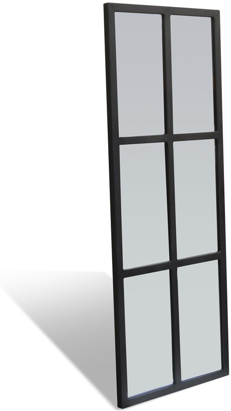 Vægspejl OBUZI Factoria i jern, sort  -  industrielt design, 120 x 45 cm