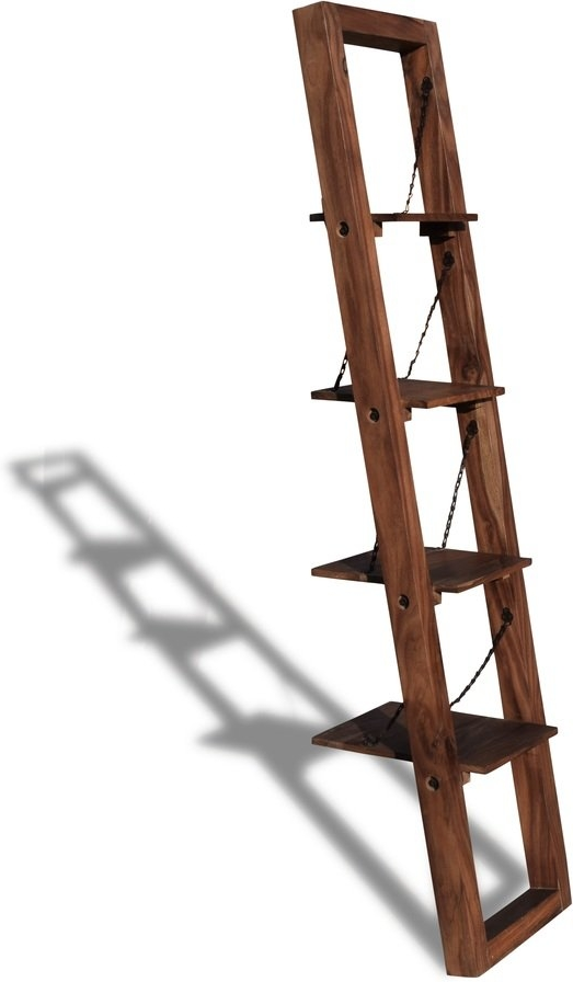 Stigereol OBUZI HayFay i rosentræ & jern H185xB40xD43 cm, mørk natur, urban opbevaringsreol