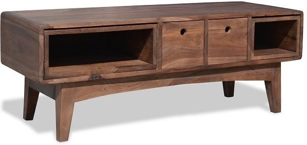 TV-bord OBUZI Stuka tv-møbel i massivt rosentræ med sort jernstel 110x40x45 cm