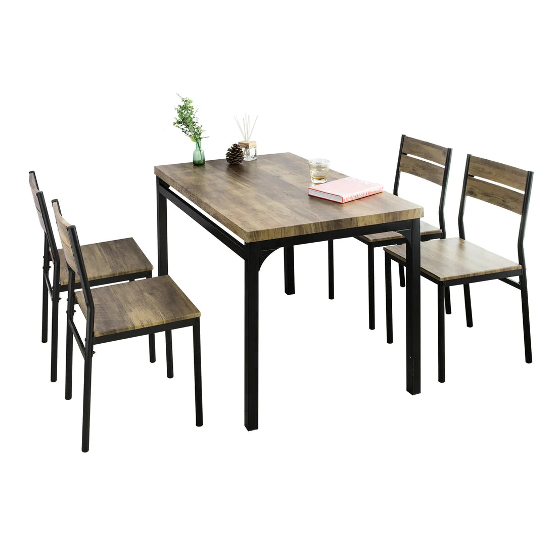 Spisebordssæt, bord med 4 stole, industriel stil