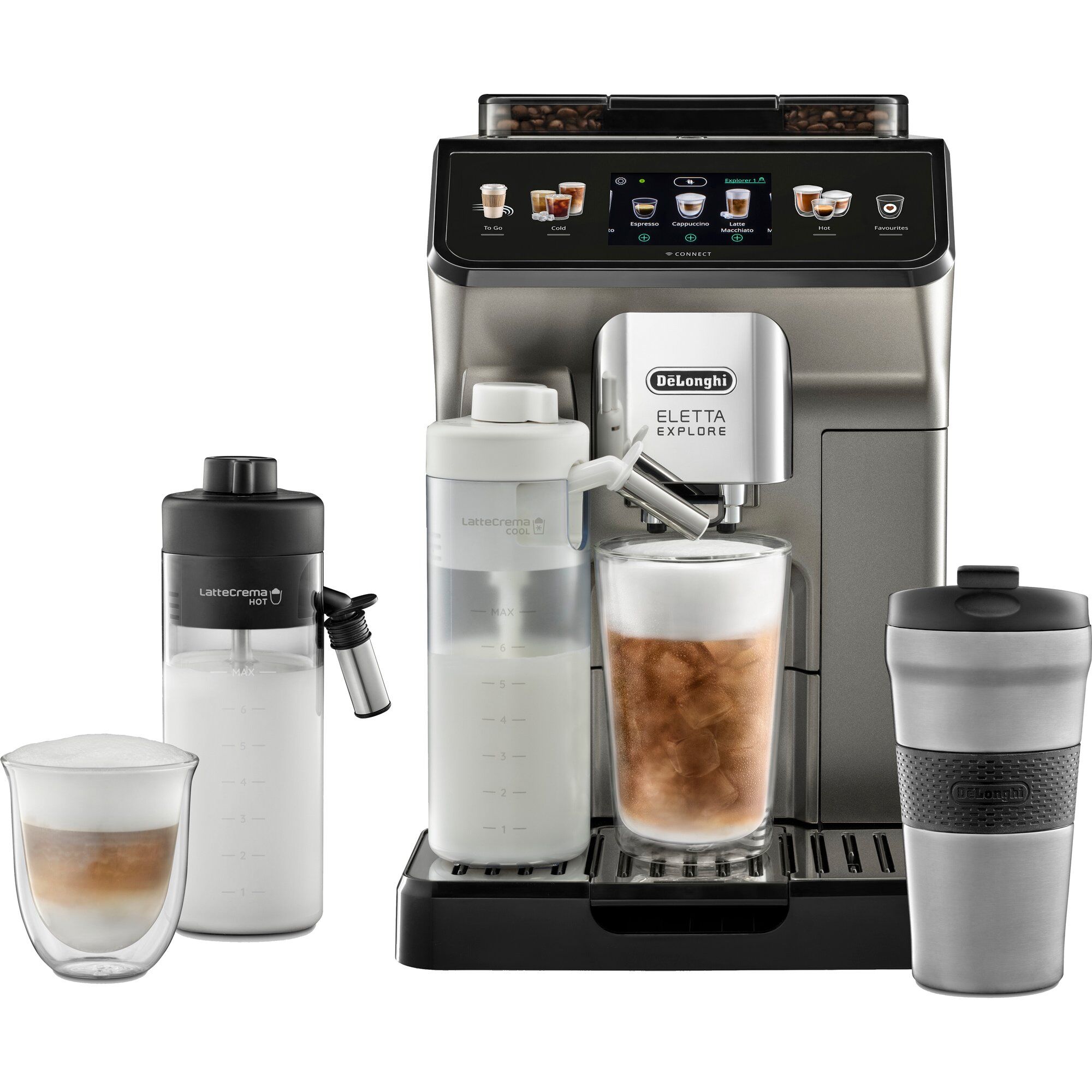 Delonghi Eletta Explore ECAM450.86.T espressomaskine, titanium