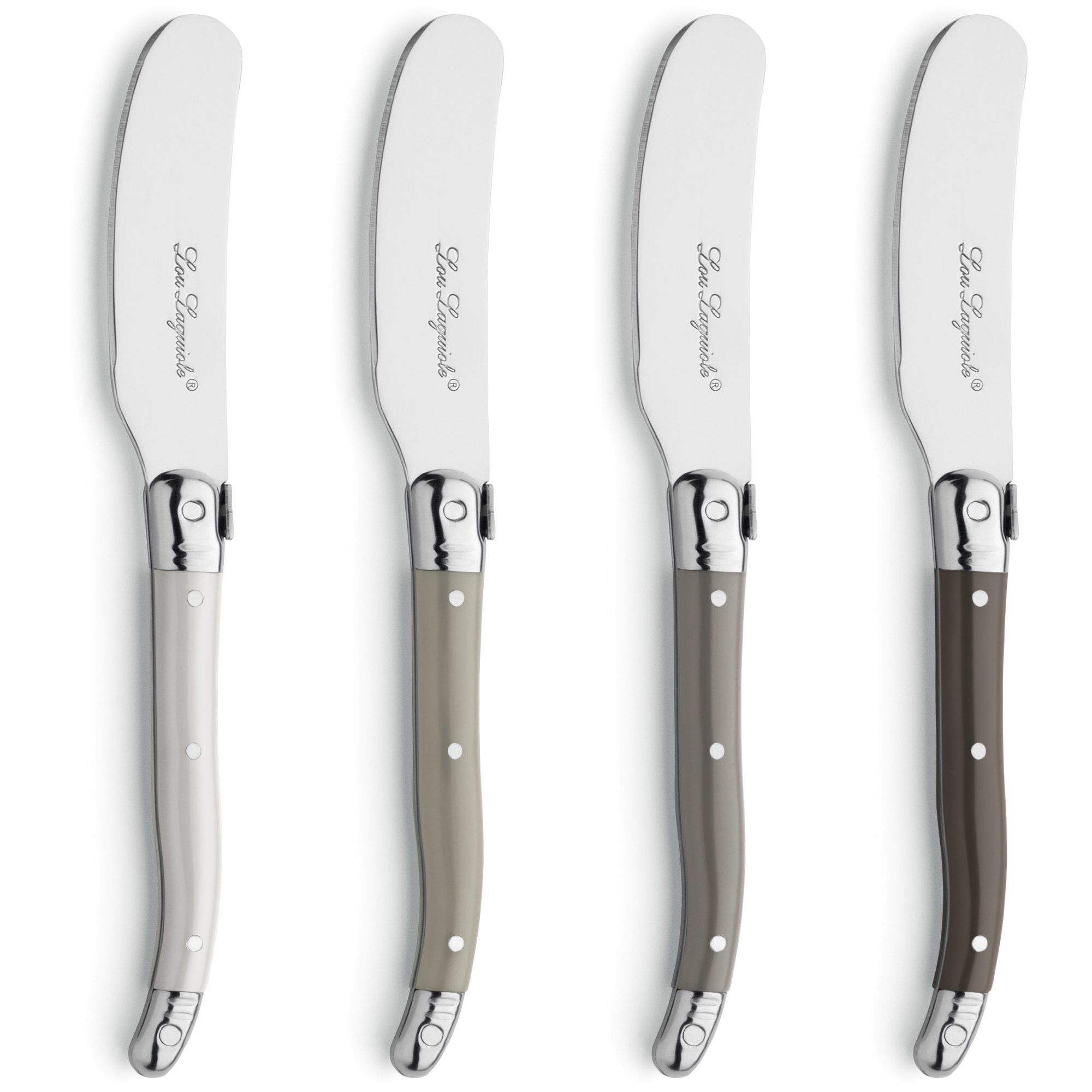 Lou laguiole Smørknive 4-pak, blandede farver