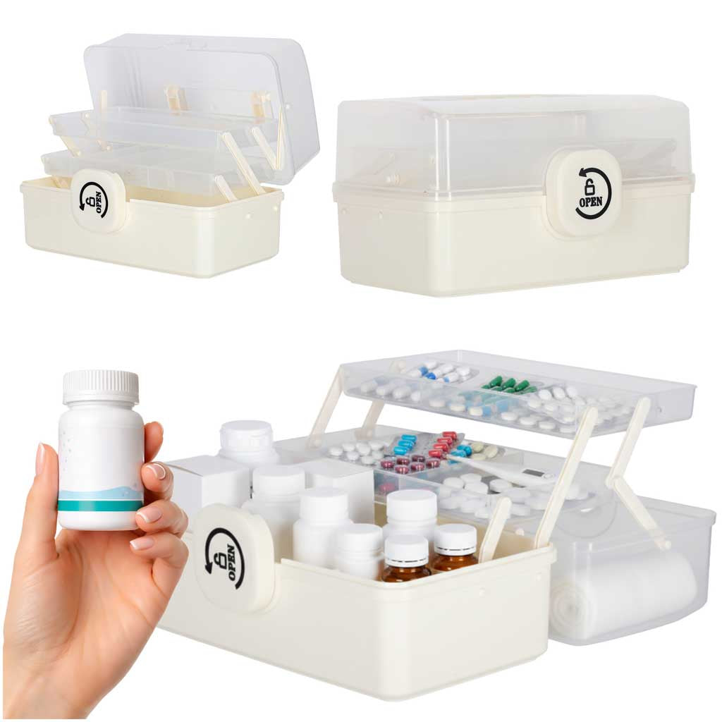 Organizer medicinbeholder medicinopbevaring medicinskab 29x16x15cm