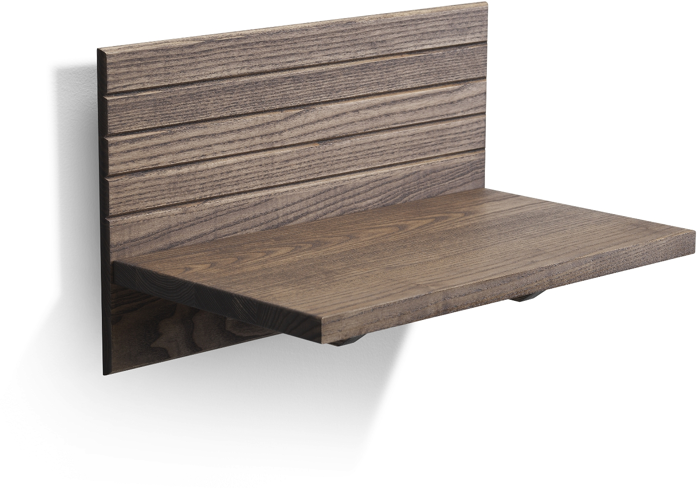 Sengebord Oscarssons Möbel Altea massiv brunolieret ask med hylde H25ÃL40ÃD26 cm