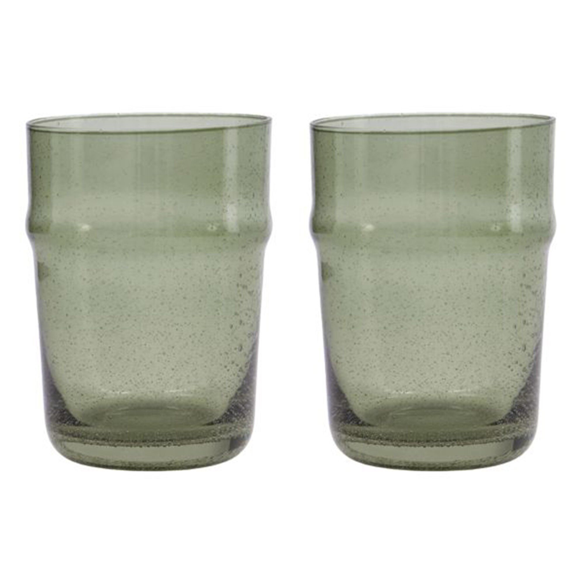 House doctor Rain glas 10,5 cm 2-pak, grøn