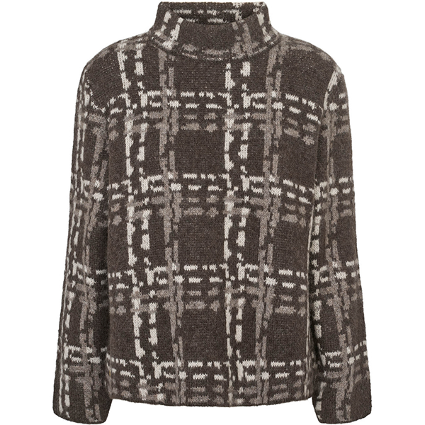 PBO Cille knit sweater - Brown check  : Erling Christensen Møbler