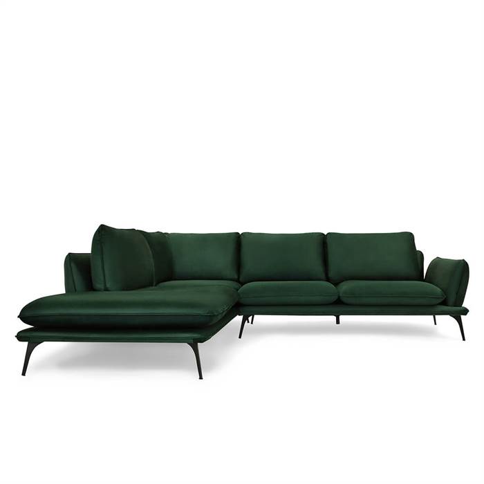 Erling Christensen Møbler Portimao hjørnesofa - mørkegrøn velour - venstrevendt : Erling Christensen Møbler  : Erling Christensen Møbler