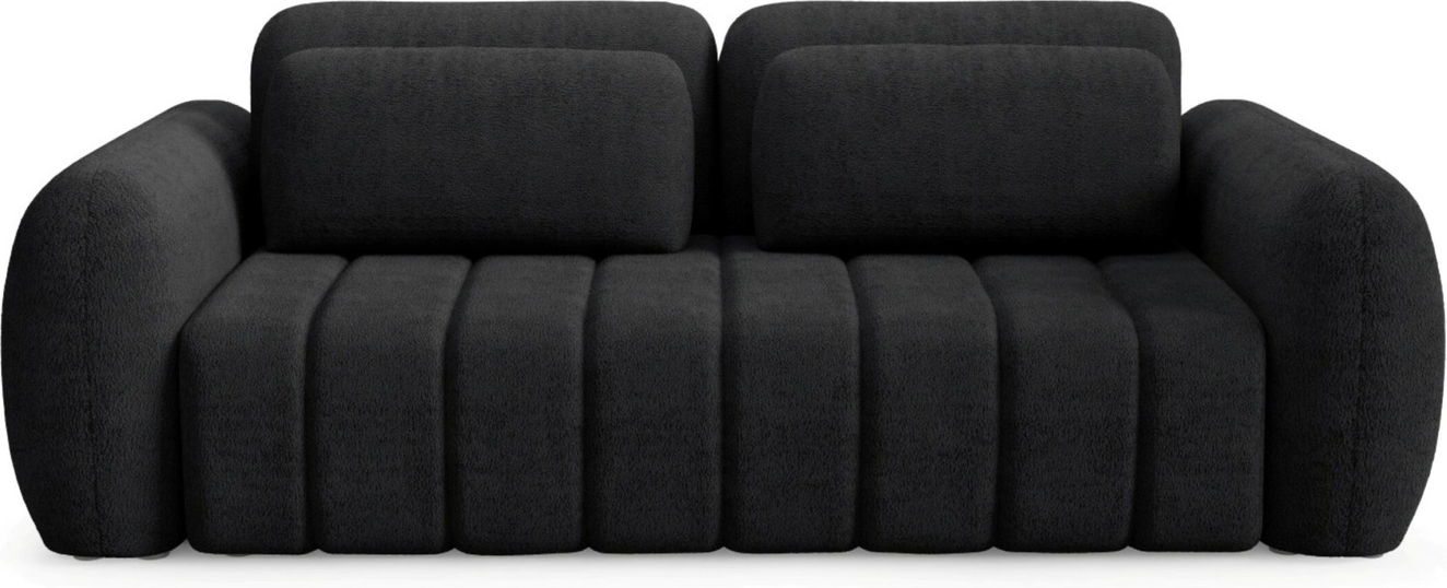 Sovesofa 2-personers Maison Vellé Norvella, Quelle bouclé Quelle 100, 100% polyester soveflade 200x160 cm, opbevaring, DL-åbnemekanisme