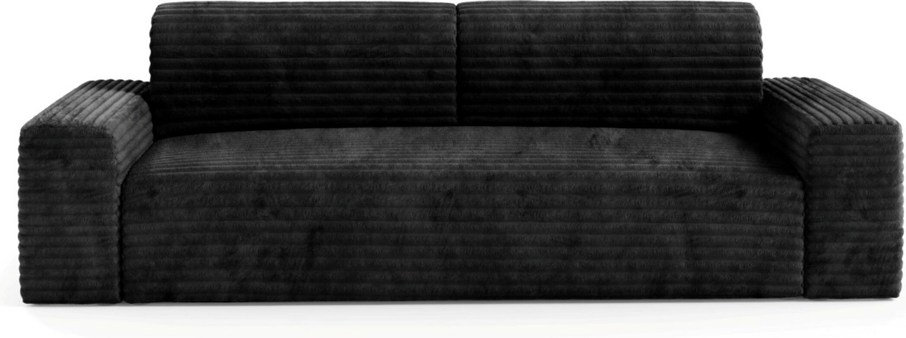 Sovesofa Maison Vellé Calira 3-personers, sofa-seng i TILIA 100 ribbet stof, soveflade 200x155 cm, opbevaring, fuldpolstret