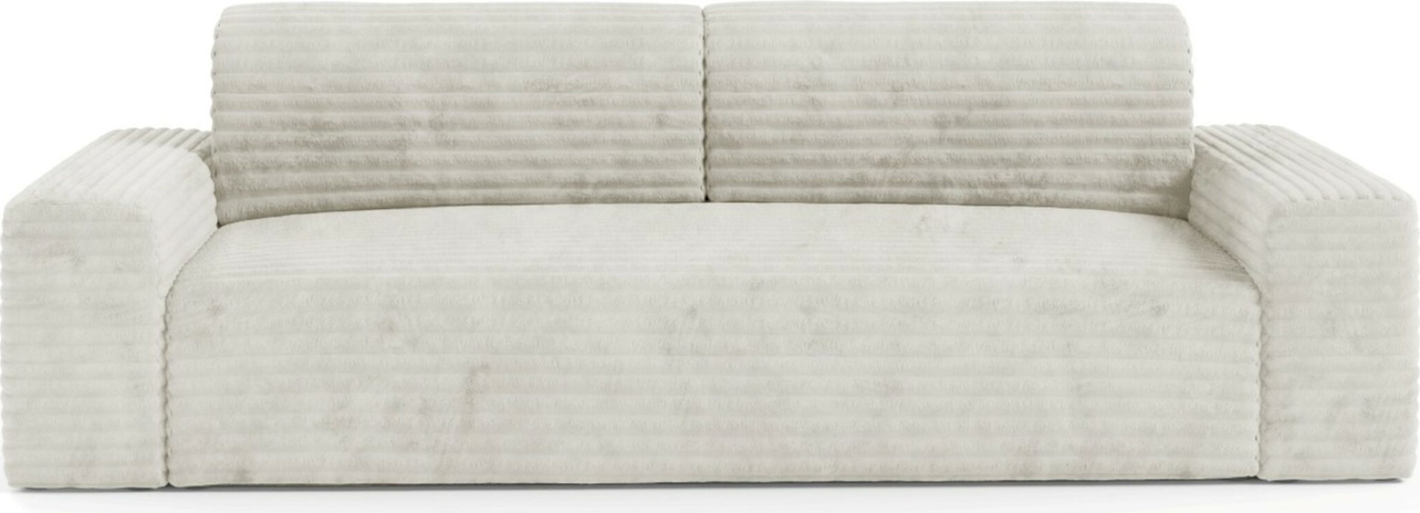 Sovesofa Maison Vellé Calira 3-personers, TILIA ribbet stof Tilia 1, soveflade 200x155 cm, opbevaring, moderne