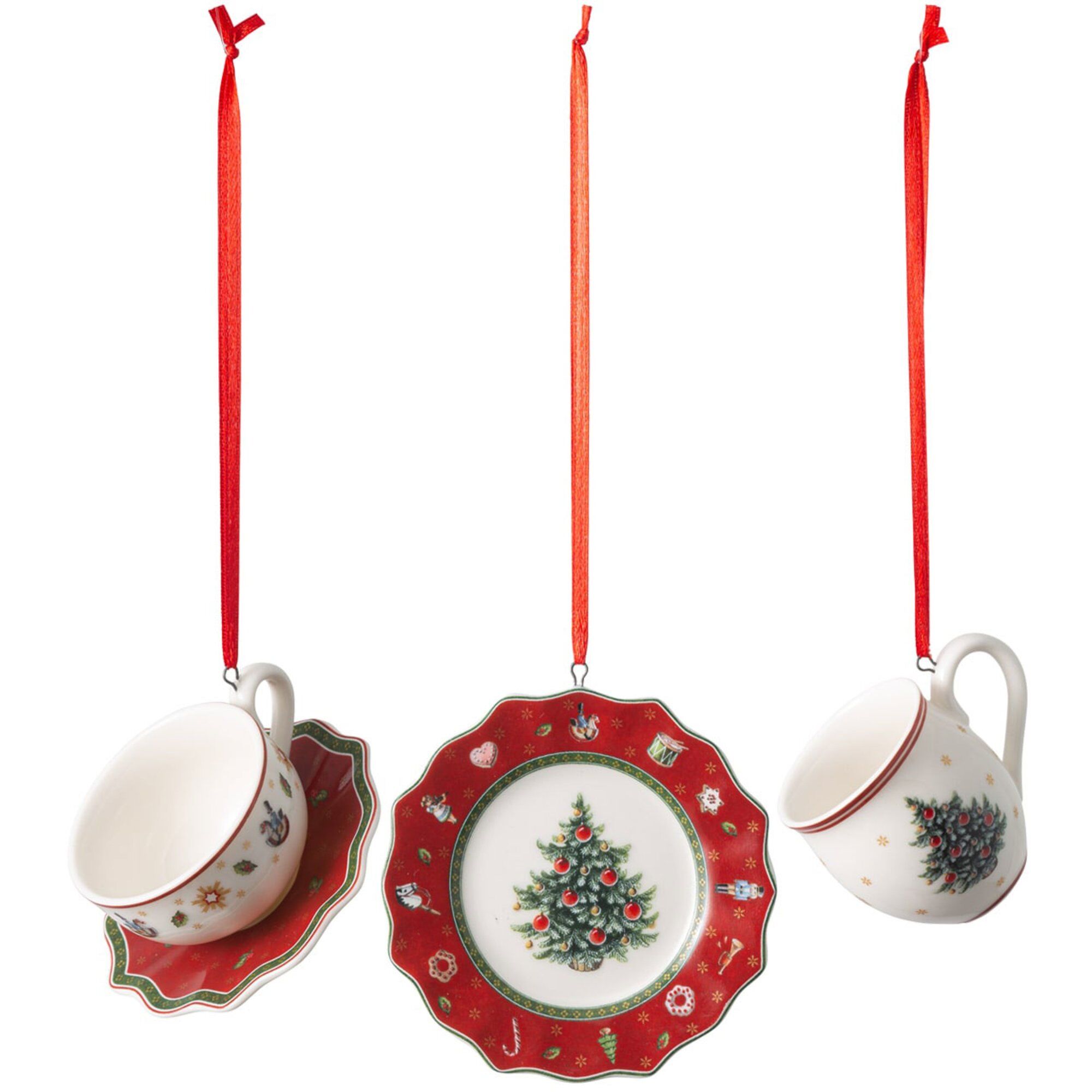 Villeroy & boch Toy's Delight julepynt serveringssæt 3 dele, rød