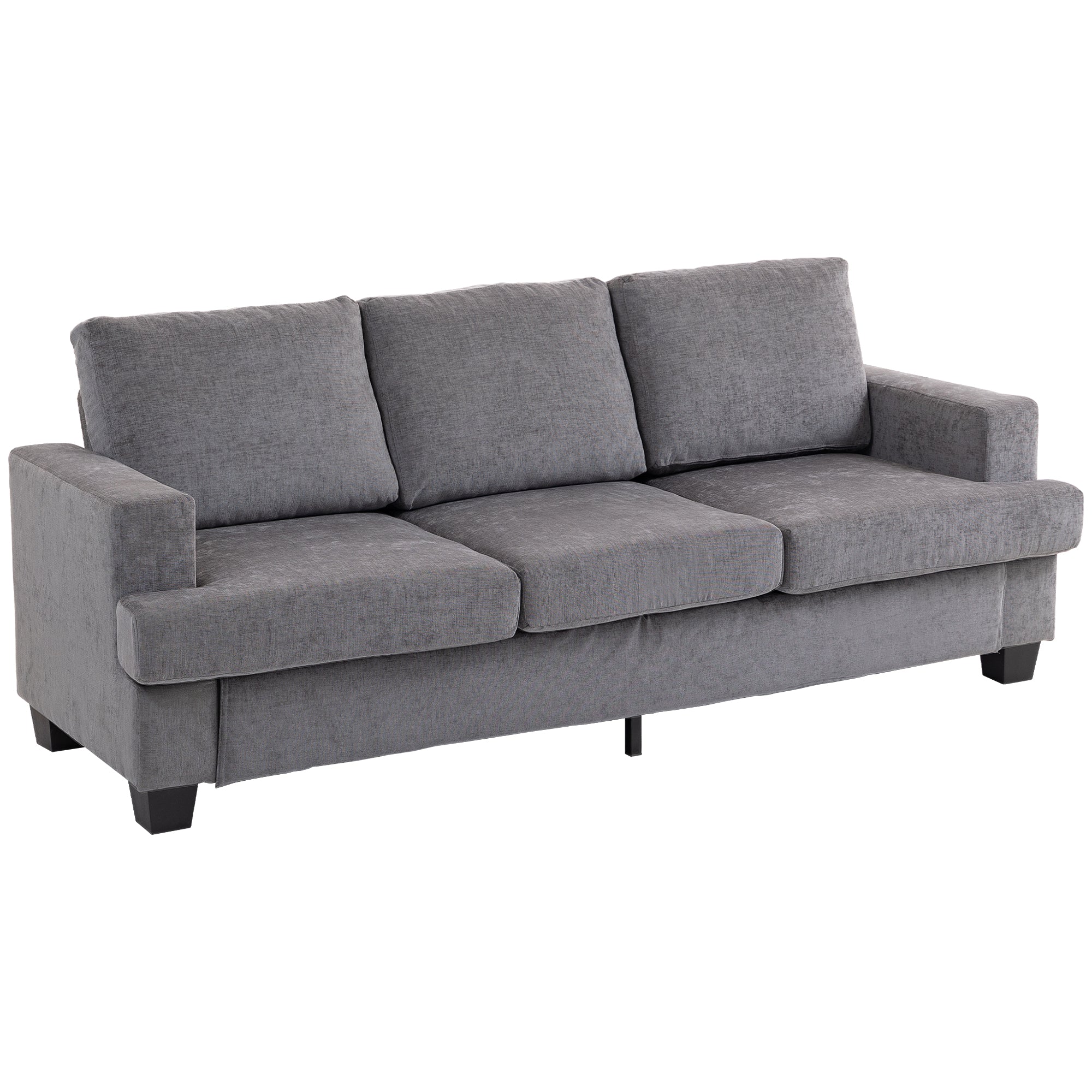 3-personers sofa, stuesofa til 3 personer, stofbetræk, stålstel, polstret sofa, grå