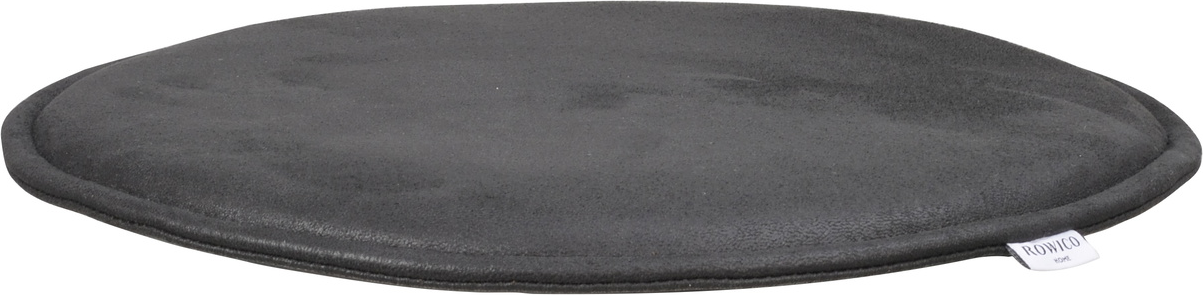Siddehynde sædepude Rowico Fulton Ø38 cm sort genanvendt lædertekstile non-slip slim profil 2 cm