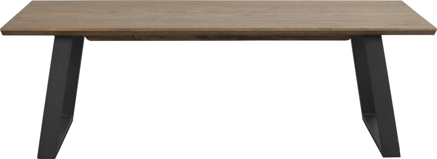 Sofabord Rowico Melville - lyst egetræsfiner og sort metal 140 x 65 cm