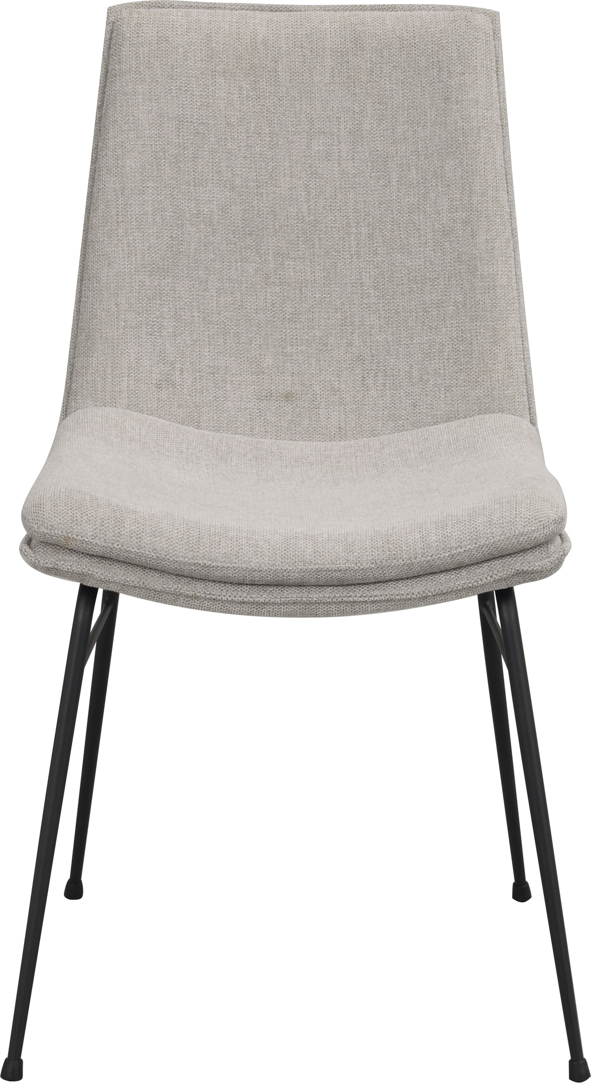 Spisebordsstol Rowico Lowell 2-pak, polstret grå stof & sort pulverlakeret metalstel minimalistisk skandinavisk design