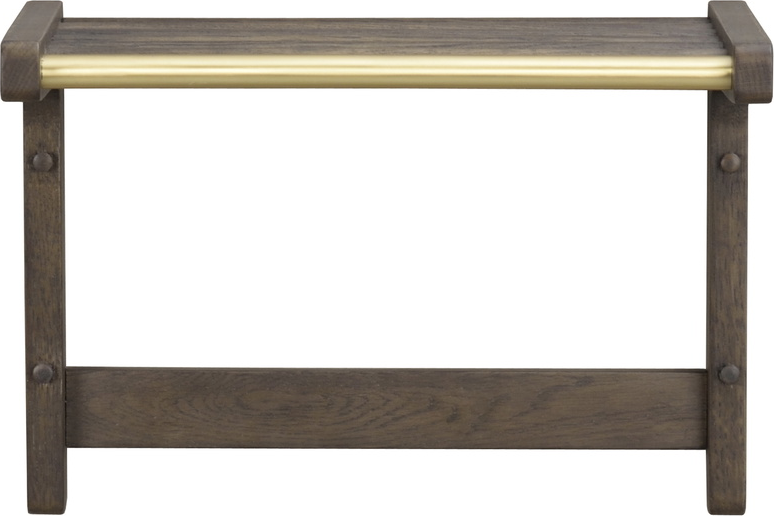 Hattehylde Rowico Inverness  -  lakeret egetræ med guldfarvet metalstang 32Ã45Ã32 cm