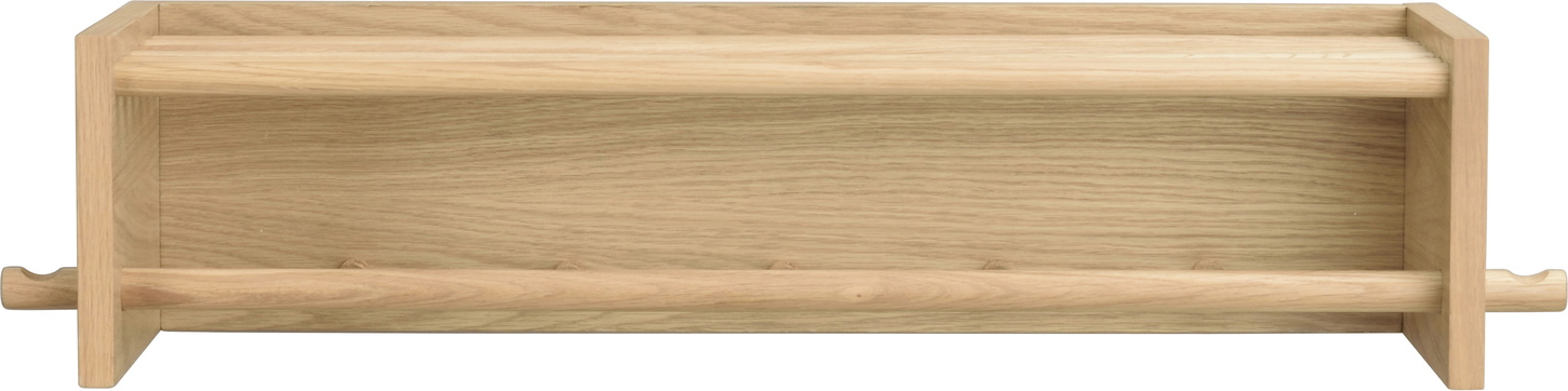 Hattehylde Rowico Hillmond  -  skandinavisk design i lakeret egetræ med hylde og bøjlestang H20ÃB80ÃD28 cm