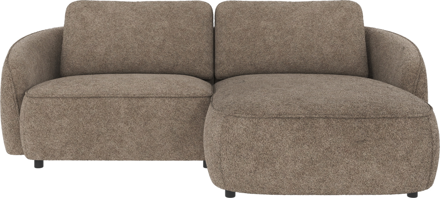 Chaiselongsofa Rowico Norris højrevendt i mørk beige Anna-stof - skandinavisk design, Nozag-fjedre og FSC®-mix rammekonstruktion