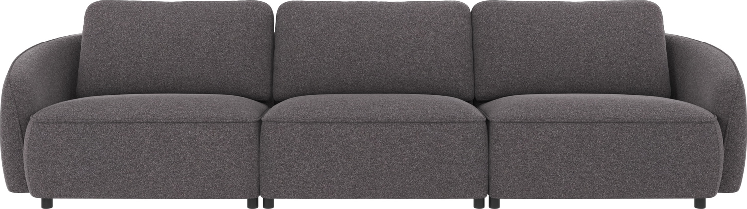 4-personers sofa Rowico Norris i mørkegrå Brenda 18 polyester - tidløst design med HR-koldskum og zigzag-fjedre