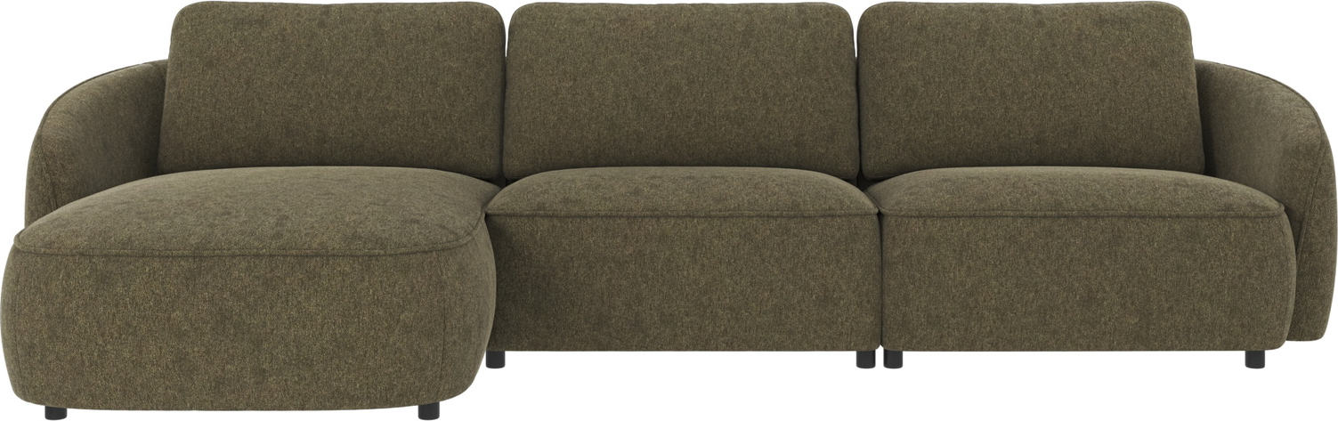 Chaiselongsofa venstrevendt Rowico Norris Brenda 77 polyester grønt stof  -  30.000 Martindale holdbar, nordisk design