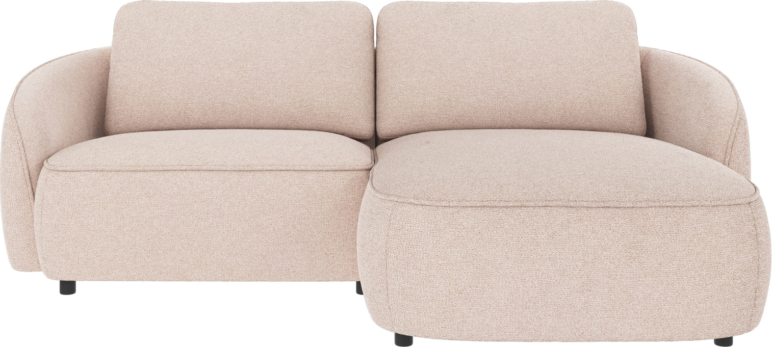 Chaiselongsofa Rowico Norris Max 01 lysebeige højrevendt nordisk design med zigzagfjedre
