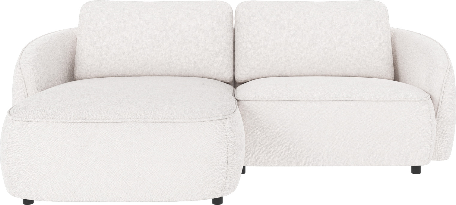 Chaiselongsofa Rowico Norris venstrevendt hvid polyester Bobby 226x162 cm