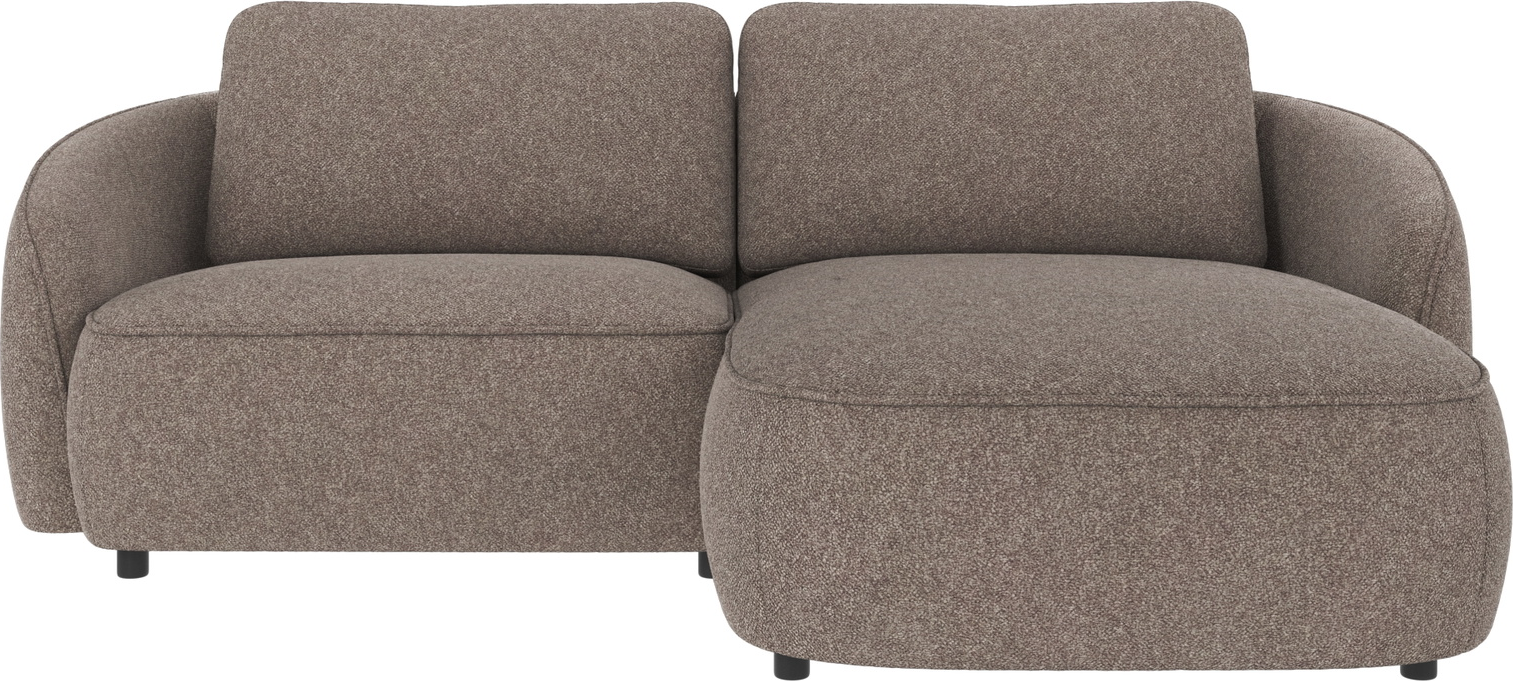 Chaiselongsofa højrevendt Rowico Norris Bobby mørk beige polyester 226x162 cm