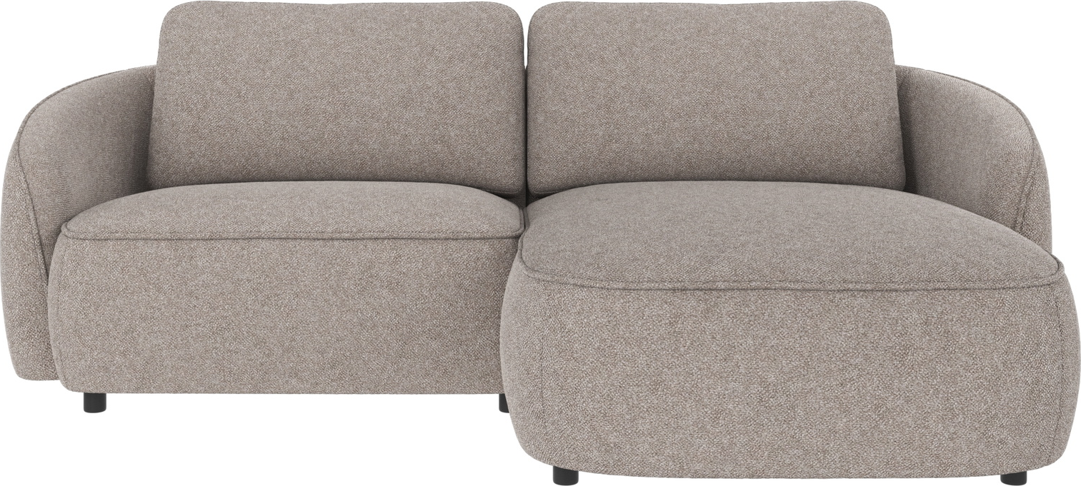 Chaiselongsofa Rowico Norris højrevendt grå stof Bobby 226x162 cm
