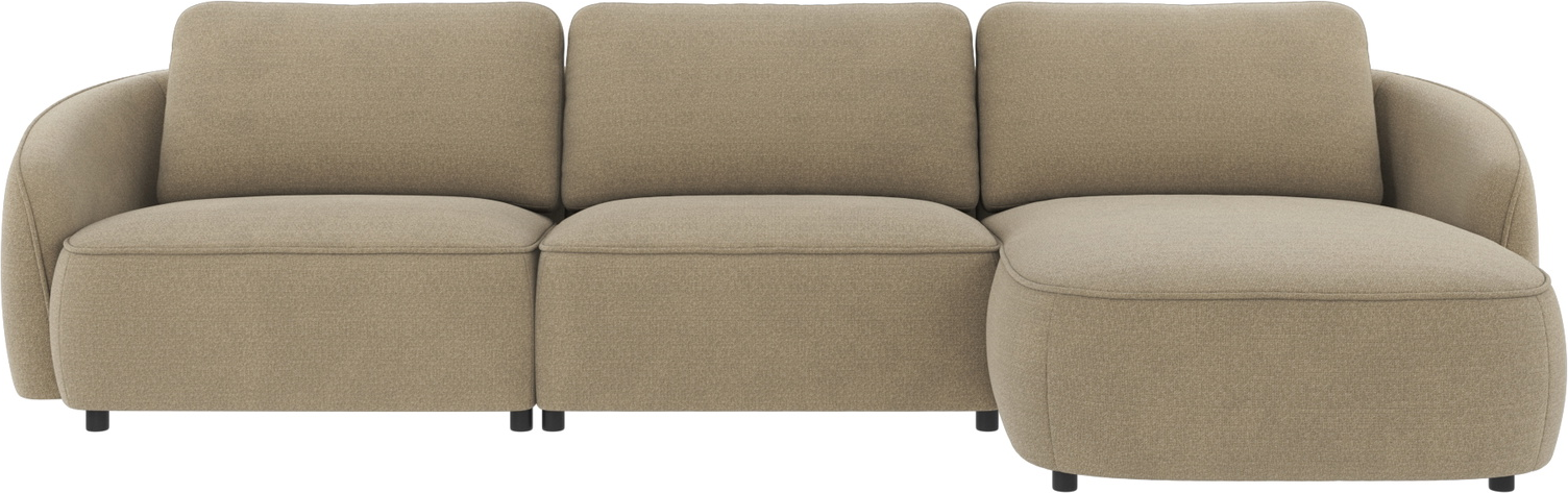 Chaiselongsofa højrevendt Rowico Norris hjørnesofa i Rita 109 mørk beige stof med FSC-mix ramme