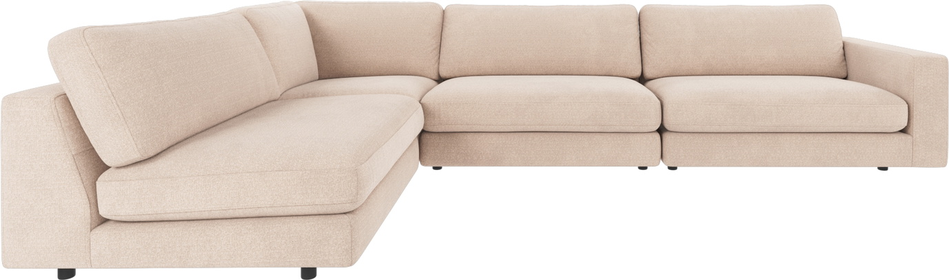 Hjørnesofa Rowico Duncan L-formet i lysebeige Rita 1 polyester modulsofa 345Ã216 cm