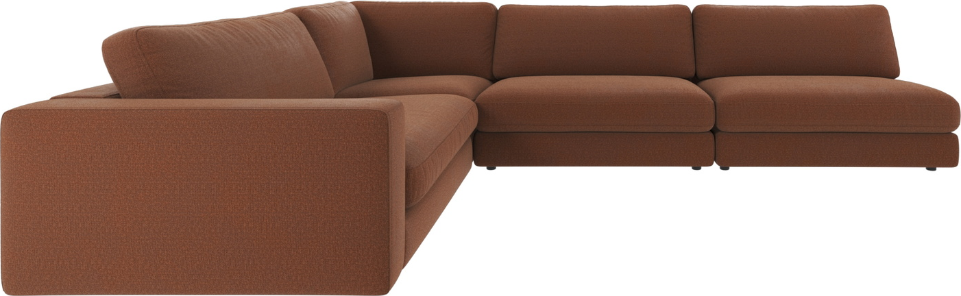 Hjørnesofa Rowico Duncan Rita rød - ekstra rummelig sofa 325Ã230 cm nordisk design i slidstærkt polyester i bæredygtig kvalitet