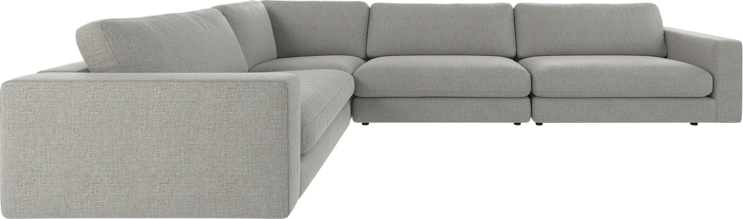 Hjørnesofa Rowico Duncan i mellemgråt Robin 149 polyesterstof 78Ã345Ã233 cm FSC®-certificeret modulsofa