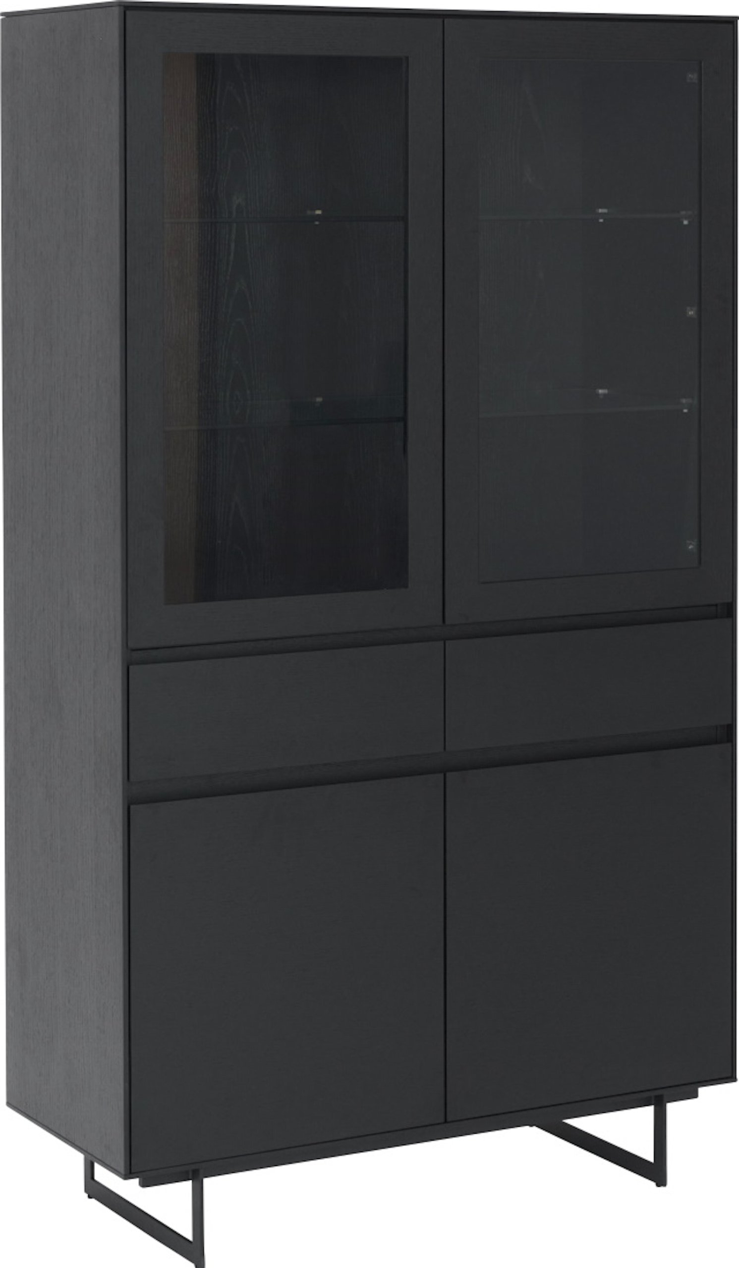 Vitrineskab Raymond & Hallmark Wansford H190ÃB110ÃD45 cm sort træ