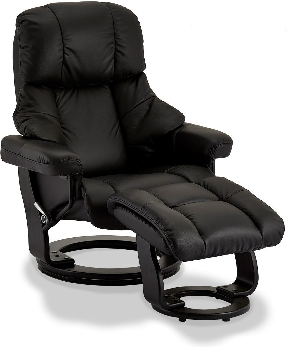 Lænestol/hvilestol Nielsen Design Crick sort læder H107xB83xL88 cm