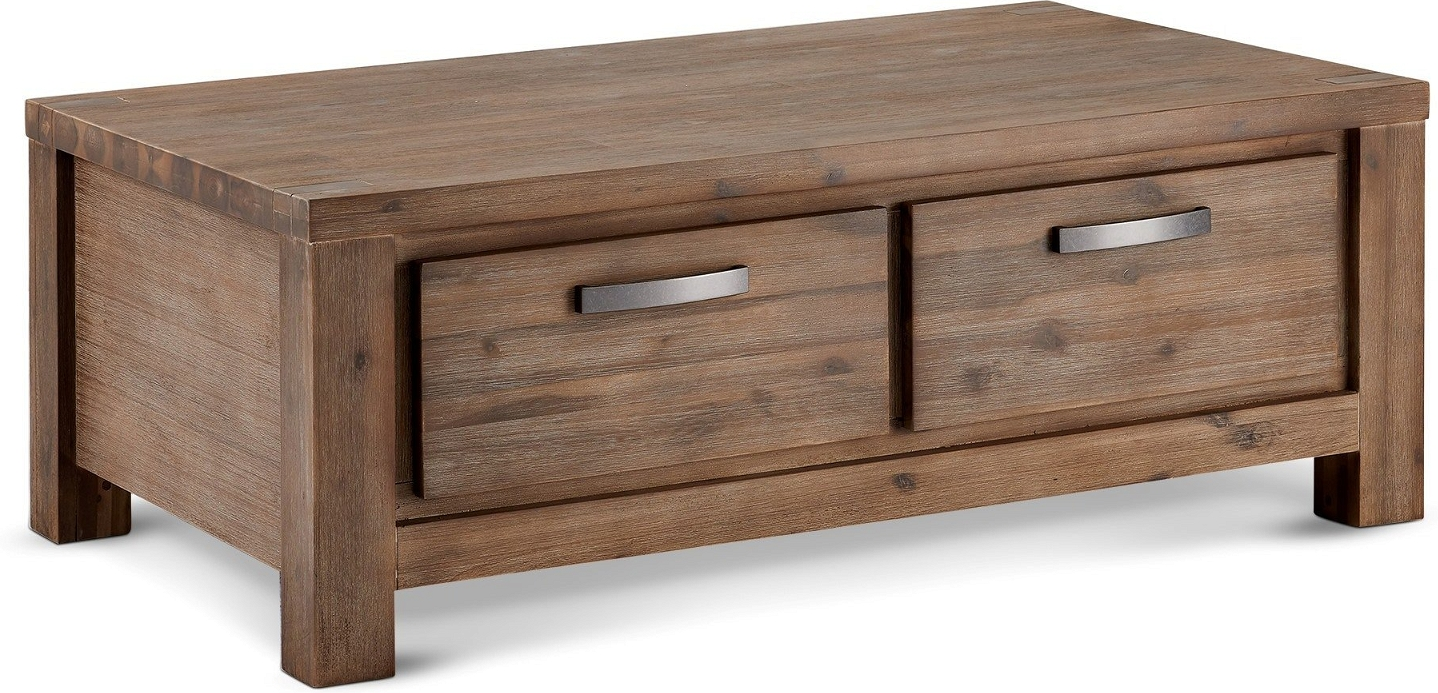 Sofabord Raymond & Hallmark Boston brun akacietræ 120x75x45 cm med 2 udtræksskuffer