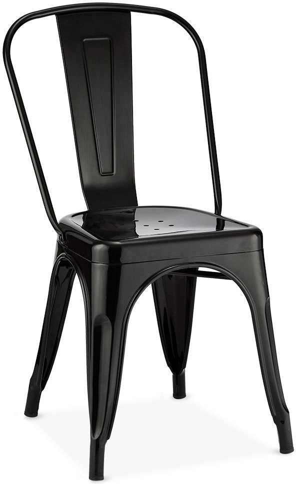 Spisebordsstol Raymond & Hallmark Islay i lakeret stål, sort, H85ÃB43ÃL51 cm