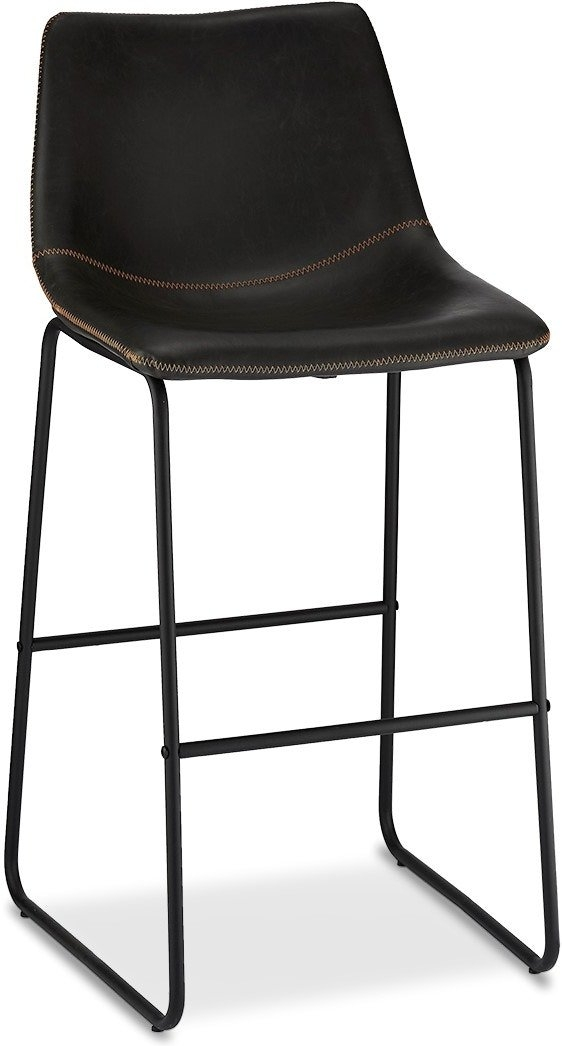 Barstol Raymond & Hallmark Kelso i sort PU-læder H97ÃB46ÃD54 cm