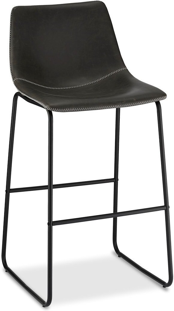 Barstol Raymond & Hallmark Kelso  -  gråt PU-læder H97ÃB46ÃD54 cm