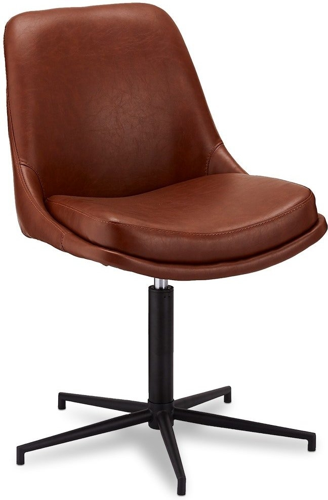 Spisebordsstol Raymond & Hallmark Limerigg i lysebrunt PU-læder HxBxD 89Ã59Ã64 cm
