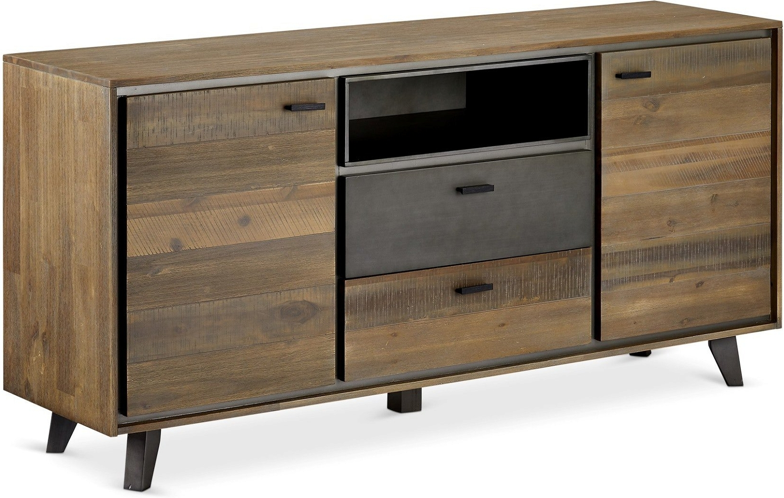 Skænk Raymond & Hallmark Derby i akacietræ brun H79xB160xD42 cm med 2 skuffer & 2 låger