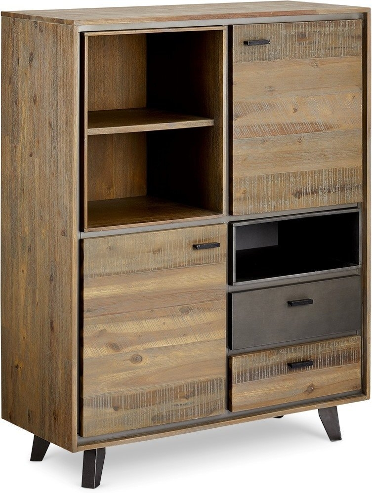 Highboard med udtrækslåger Raymond & Hallmark Derby i akacietræ, brun H130ÃB100ÃD40 cm