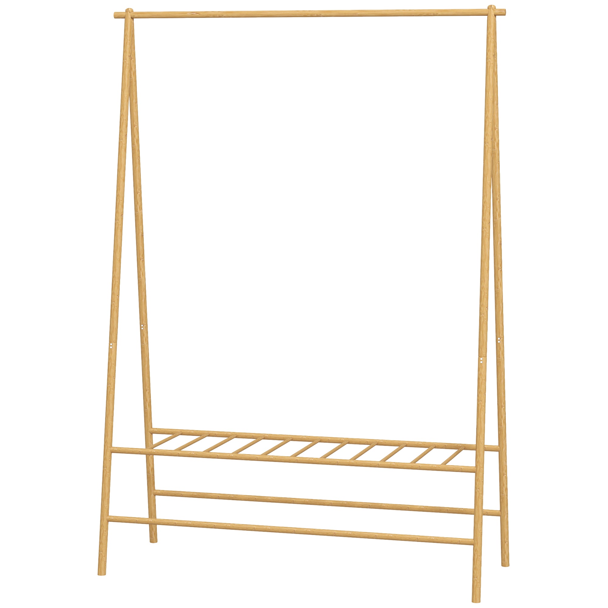 Bambus tøjstativ med skohylde, 116 Ã 43,5 Ã 160 cm